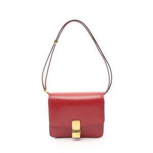 Celine Classic Crossbody Box Bag flap pushlock Red